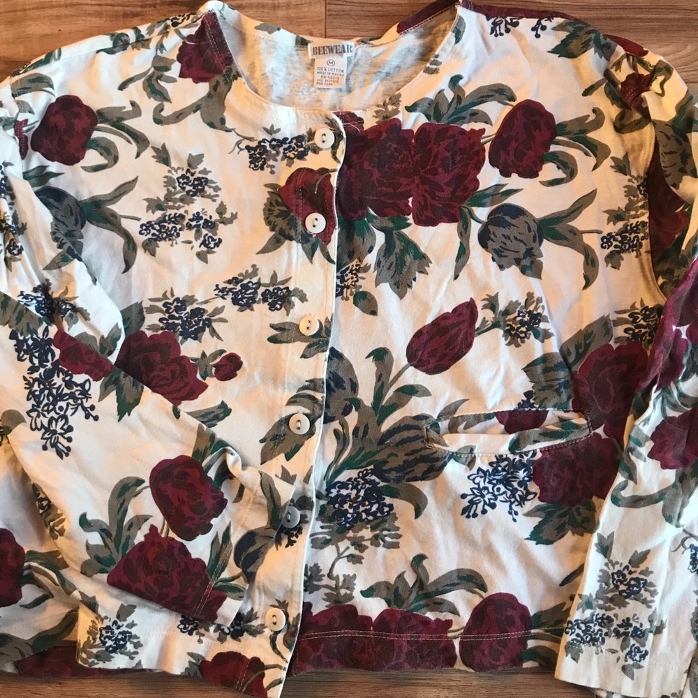 Vintage button up floral shirt